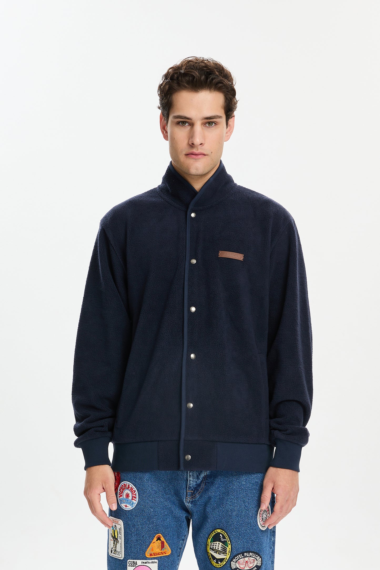 Button Down Fleece W/ Bassigue Embossed Patch