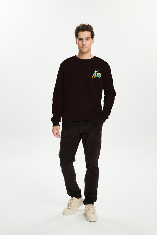 Motorcycle Patch Crewneck Sweatshirt