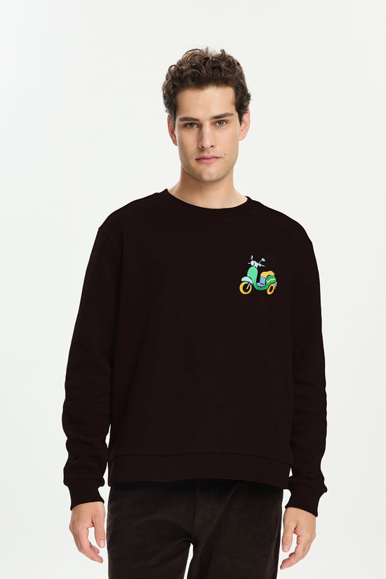 Motorcycle Patch Crewneck Sweatshirt