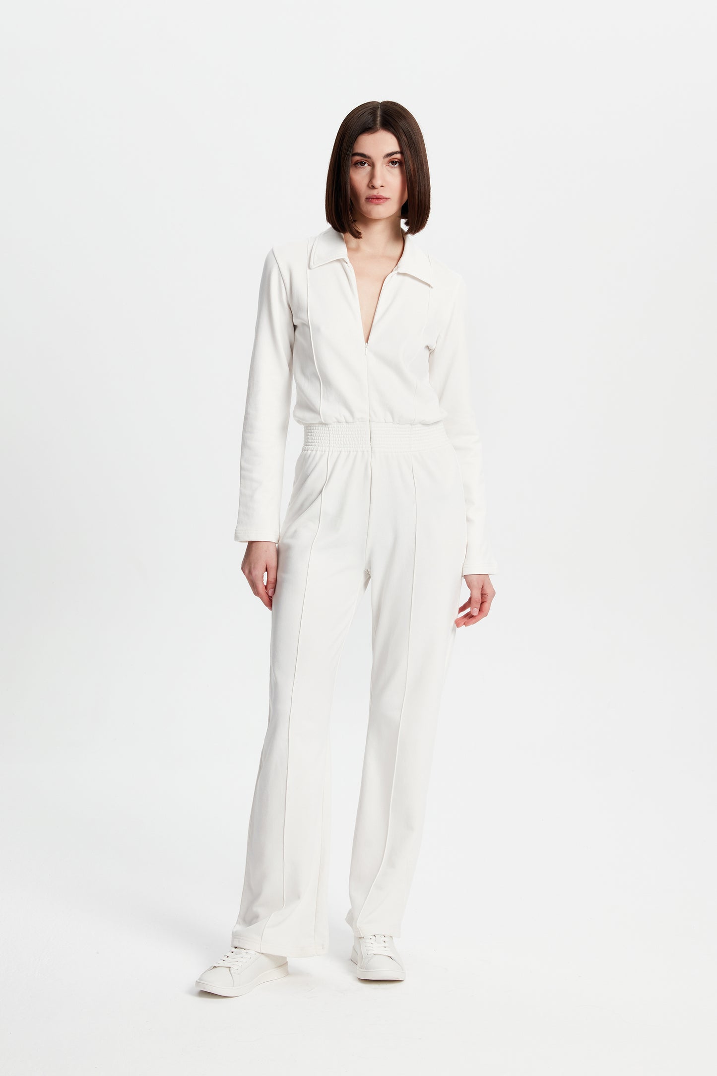 Front Zip Jersey Jumpsuit