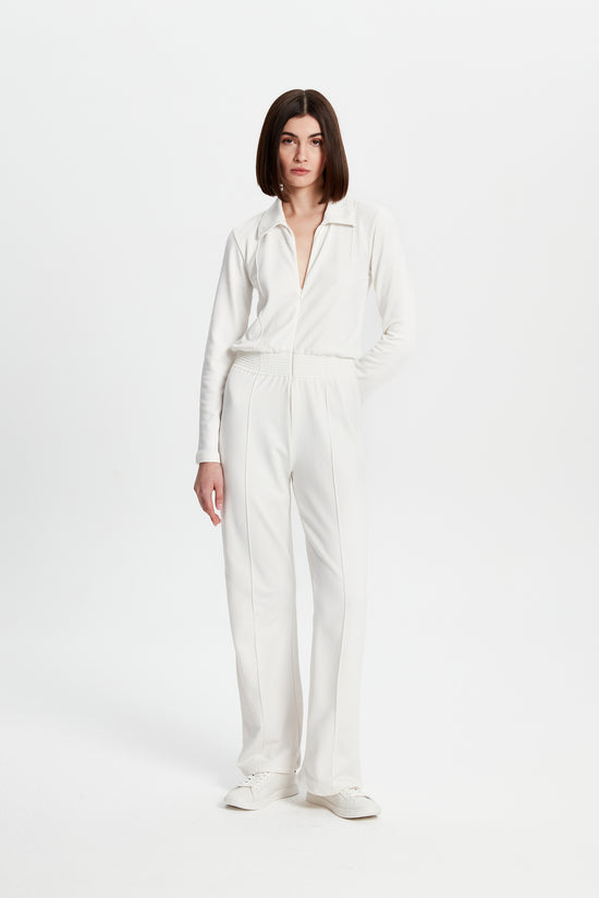 Front Zip Jersey Jumpsuit