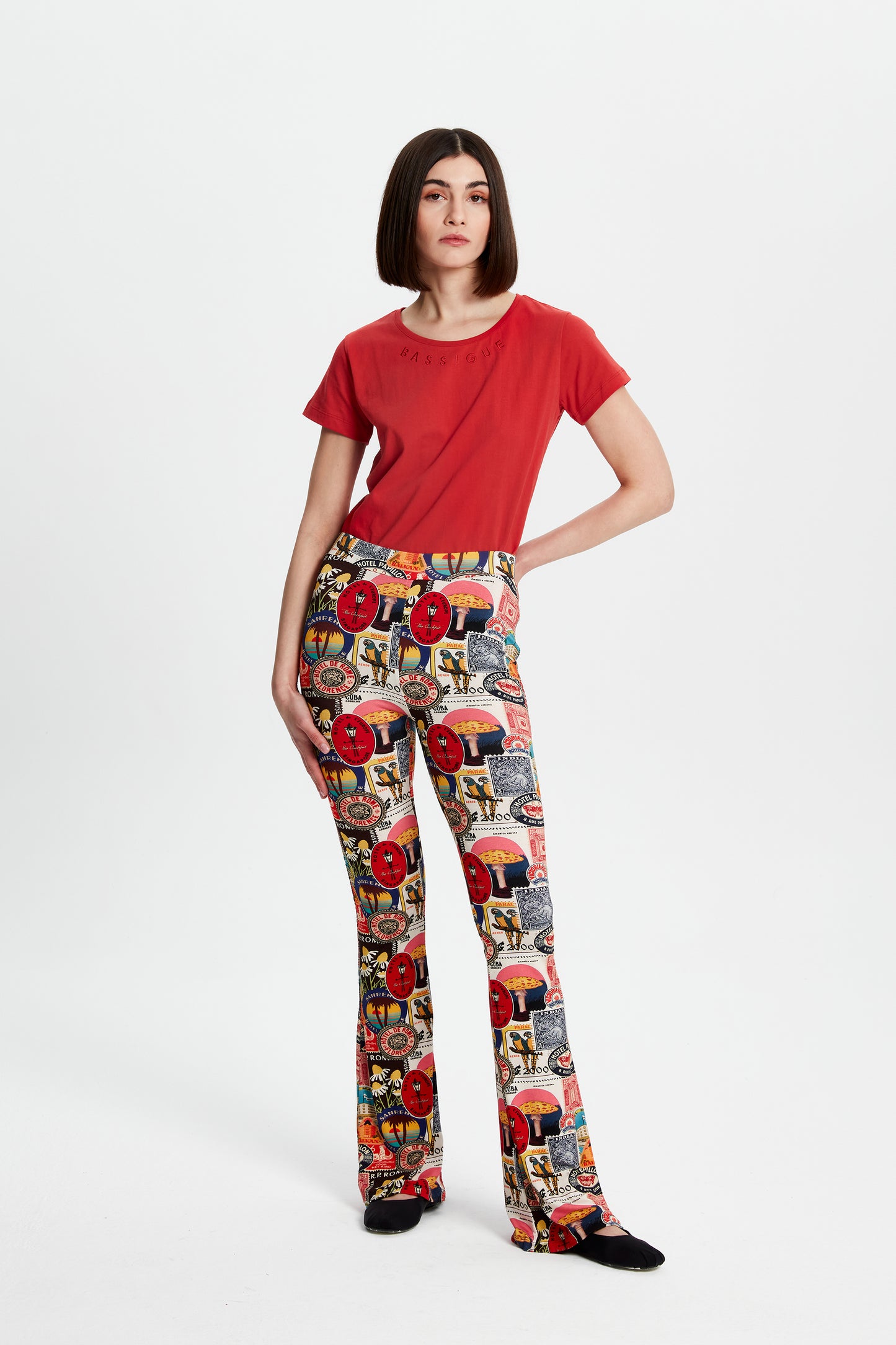 Postcard Printed Pants