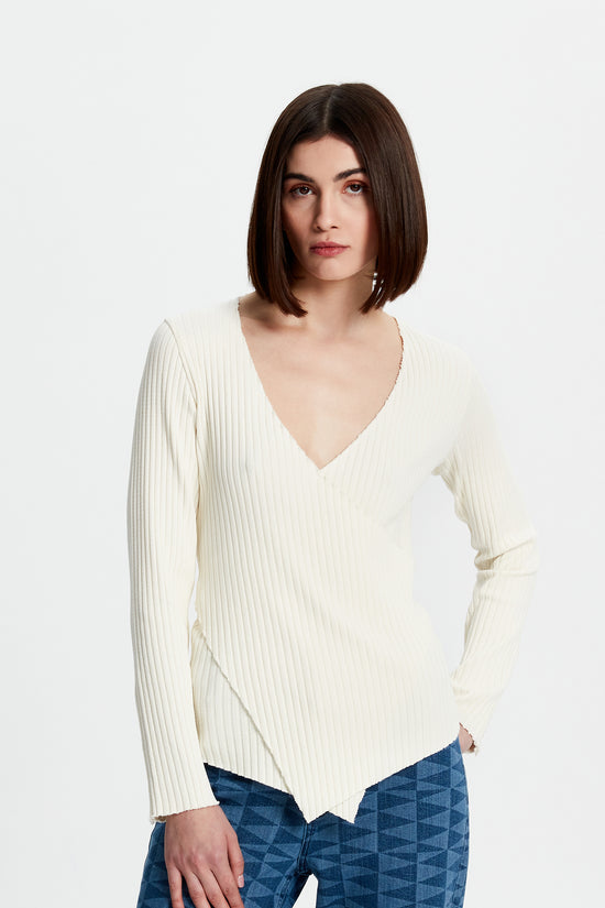 Crossover Ribbed Top