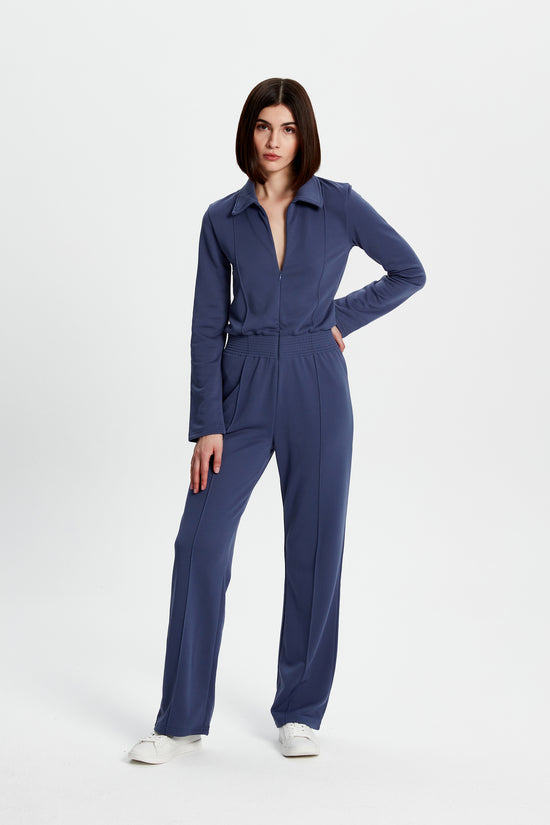 Front Zip Jersey Jumpsuit