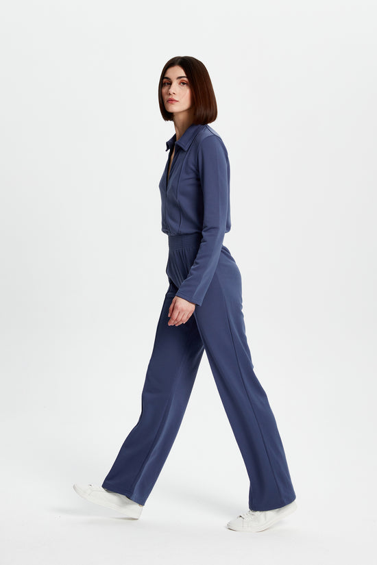 Front Zip Jersey Jumpsuit