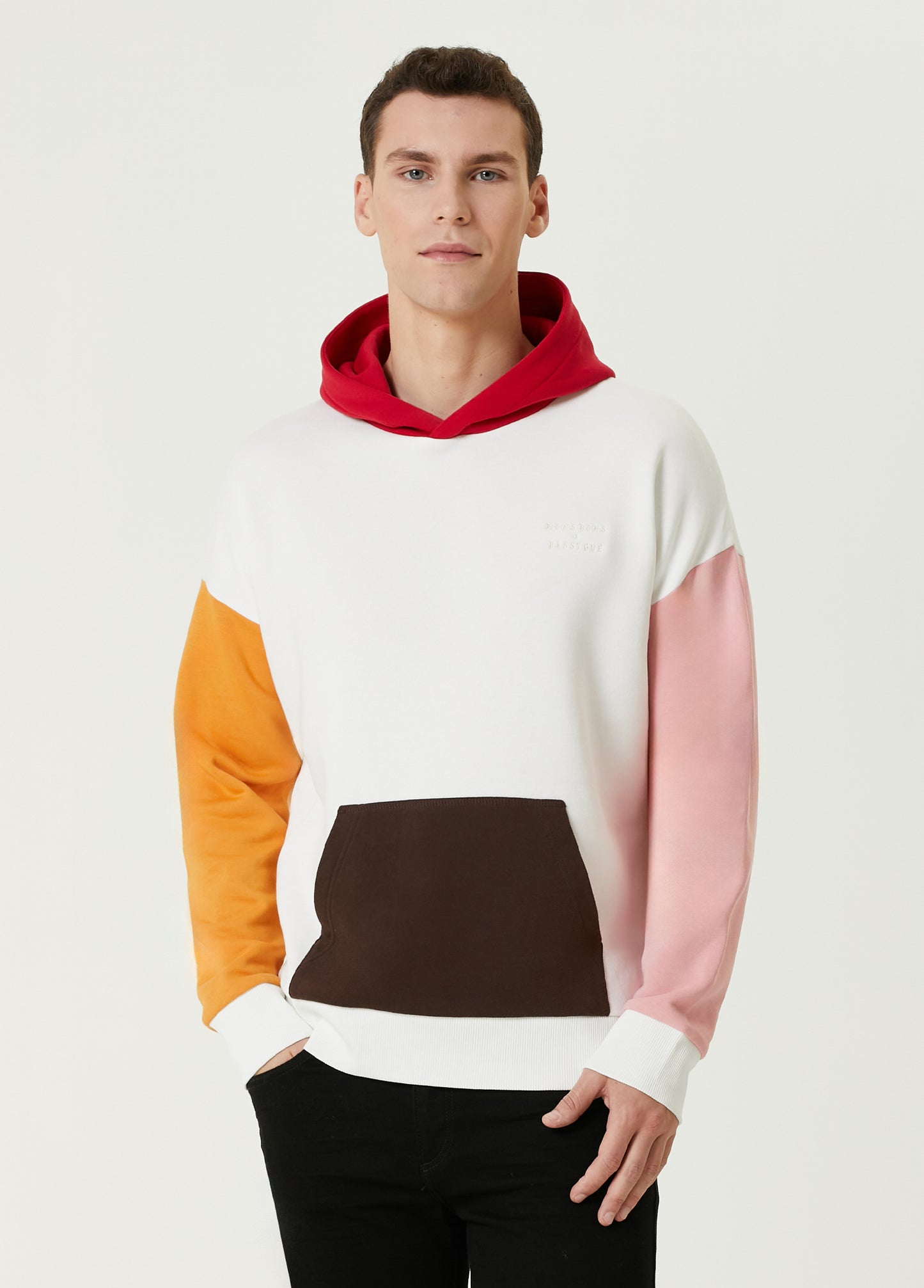 Mons Bons x Bassigue Turuncu Color Block Hoodie