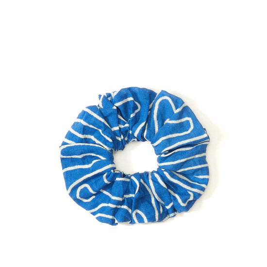 Blue Abstract Print Scrunchie