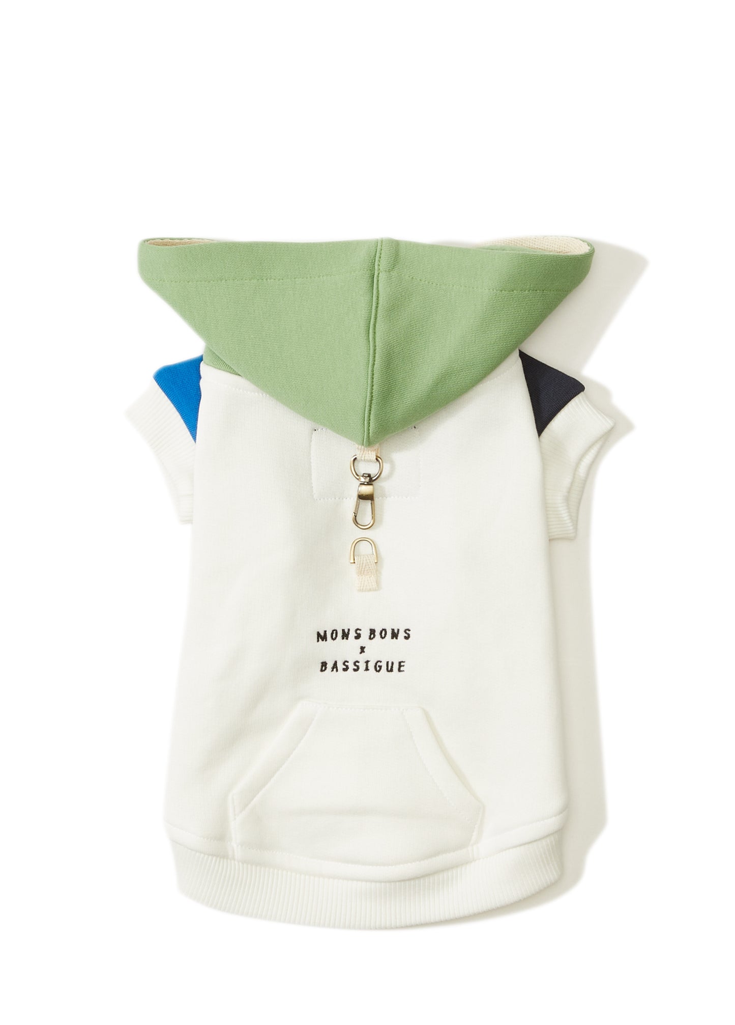 Mons Bons x Bassigue  Yeşil Color Block Pet Hoodie