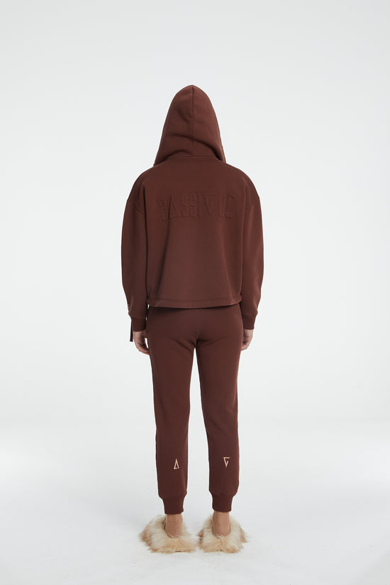 Cotton Tube Sweatpants - Brown Stone